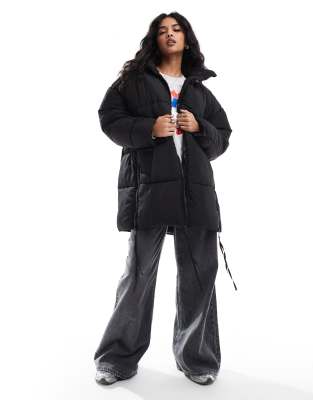 Thumbnail - DTT - Longline-Pufferjacke in Schwarz