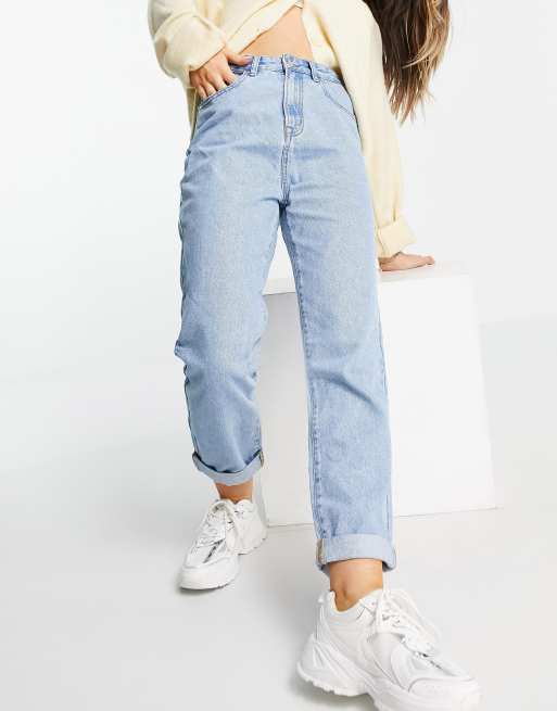 DTT - Lou - Mom jeans in lichtblauw met wassing , 4 van 4
