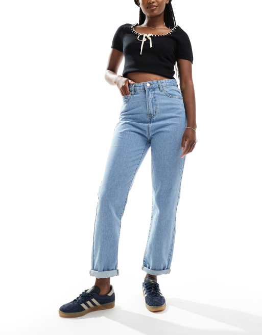 DTT Lou mom jeans in light blue wash