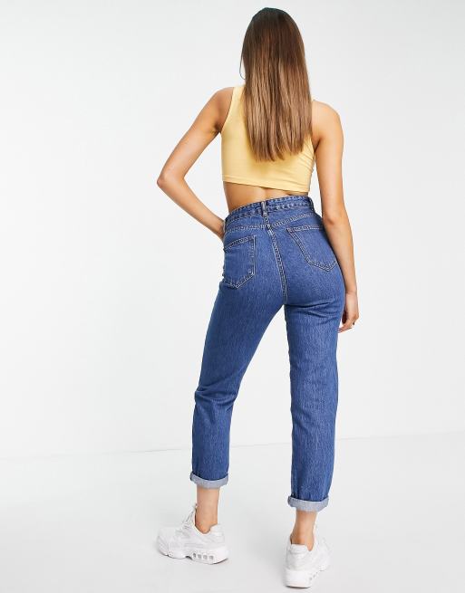 ASOS DTT Lou mom jeans in light blue wash