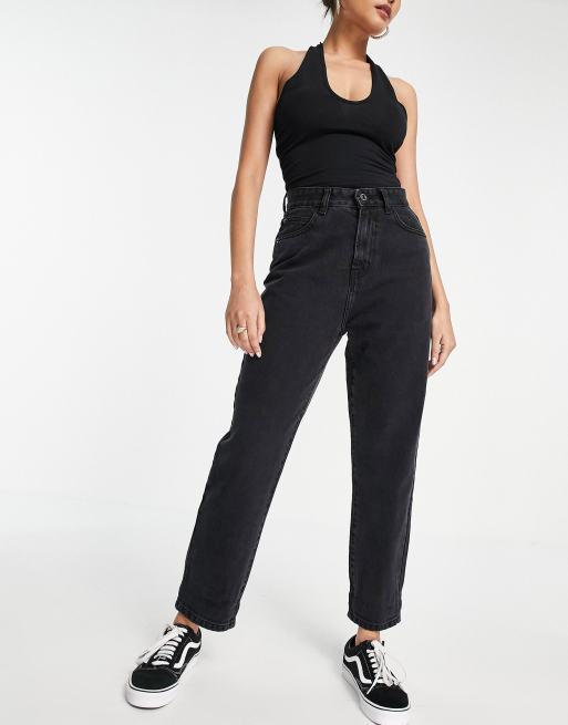 DTT Lou mom jeans in vintage black | ASOS