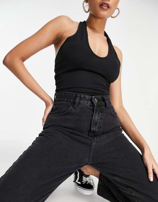 DTT Lou mom jeans in vintage black , 3 of 4