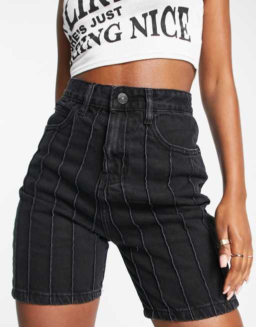 DTT - Lou - Short mom taille haute - Noir délavé 
