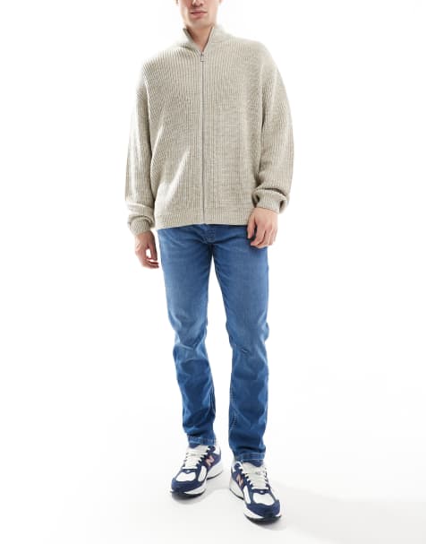 DTT – Mellanblå, smala jeans med stretch och knee dart - view 1