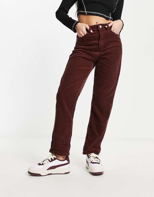 DTT Opal cord mom jeans in chocolate brown | ASOS