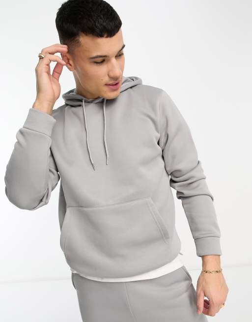 DTT overhead hoodie jogger tracksuit set in light grey