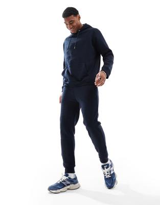 DTT overhead hoodie & sweatpants tracksuit set in dark navy