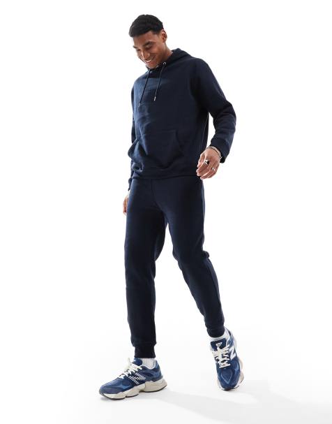 DTT overhead hoodie & sweatpants tracksuit set in dark navy - view 1