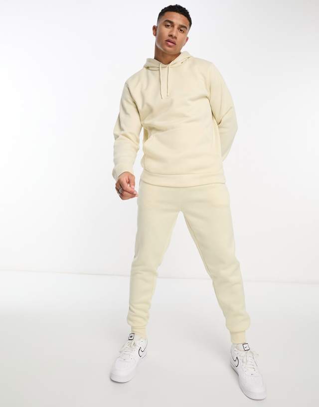 DTT overhead hoodie & sweatpants tracksuit set in stone