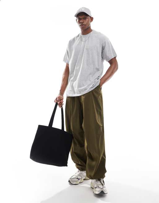 DTT – Oversize-T-Shirt in Hellgrau meliert