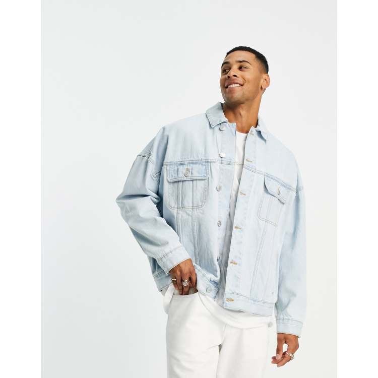DTT oversized denim jacket in bleach wash blue | ASOS