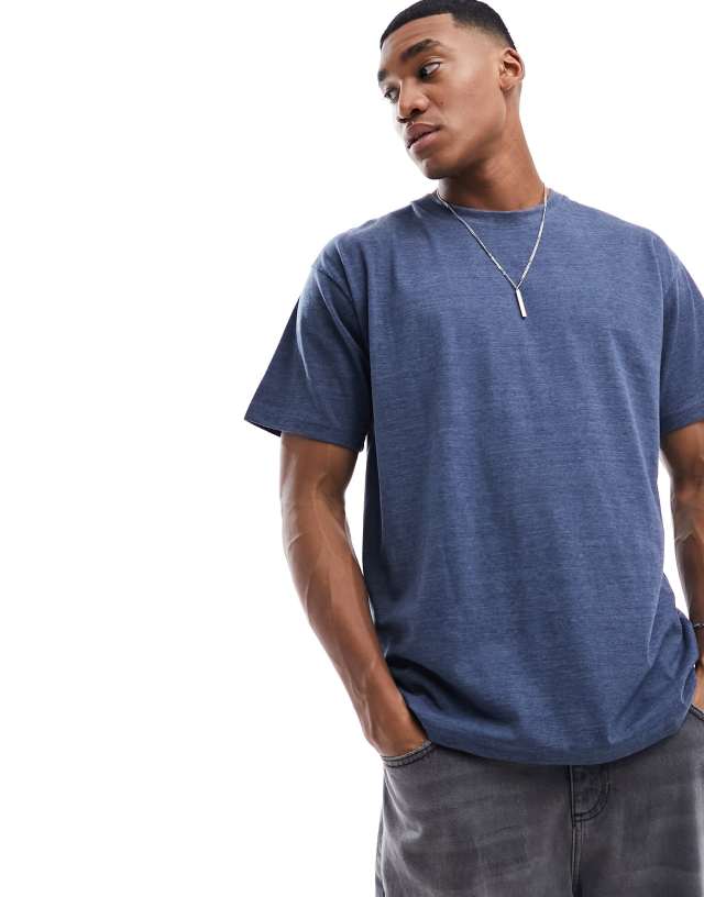 Don't Think Twice - DTT oversized t-shirt in blue marl