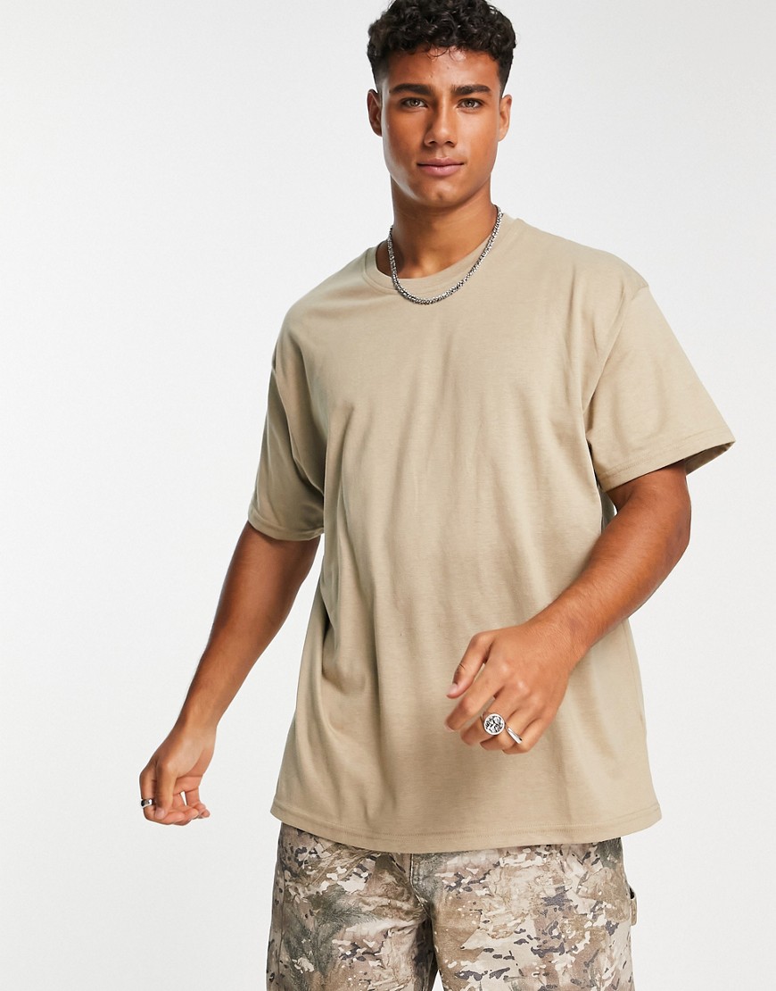 Don't Think Twice DTT oversized t-shirt in stone-Neutral
