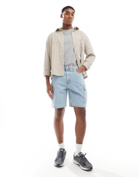 DTT - Pantaloncini di jeans cargo oversize blu chiaro - view 1