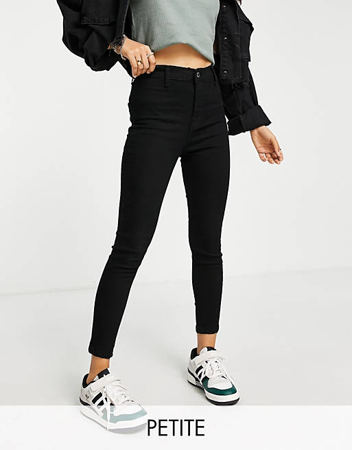 DTT Petite - Chloe - Skinny disco jeans met hoge taille en stretch in zwart  