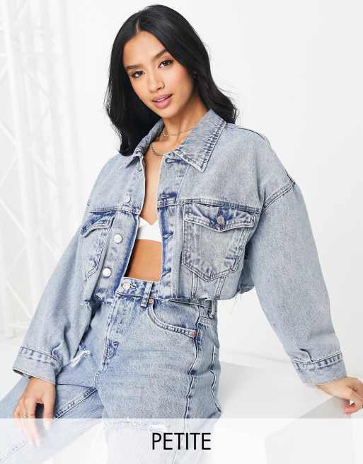 Cropped petite denim outlet jacket