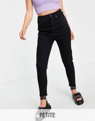 DTT Petite Ellie high waisted skinny jeans in black  - ASOS Price Checker