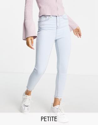 DTT Petite Ellie high rise skinny jeans in light blue-Blues