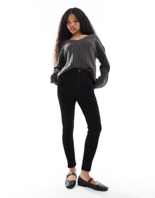 DTT Petite - Ellie - Jeans skinny a vita alta neri | ASOS