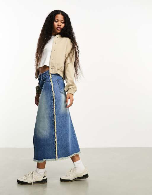 Petite discount jean skirt