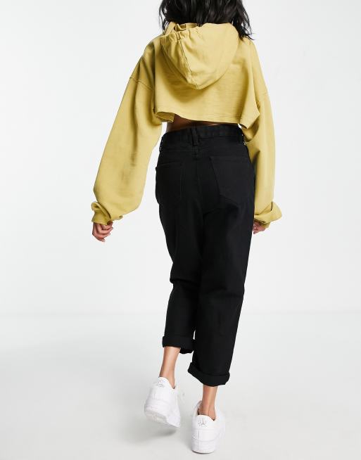 DTT Petite – Lou – Czarne mom jeans  , 2 z 4