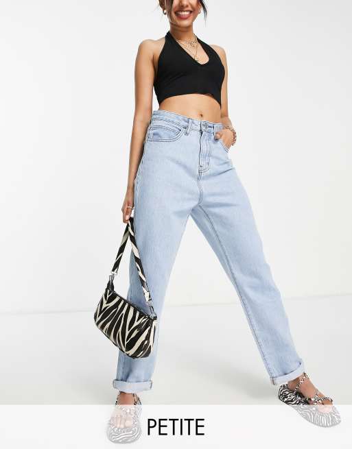 DTT Petite Lou mom jeans in light blue wash