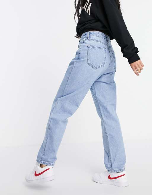 Don't Think Twice Plus DTT Plus Emma super high waist mom jeans in mid wash  blue - ShopStyle