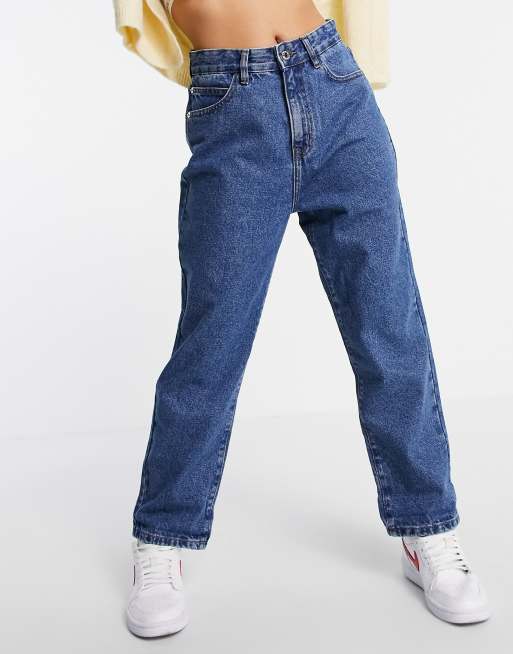 DTT Petite Lou mom jeans in mid blue wash , 4 of 4