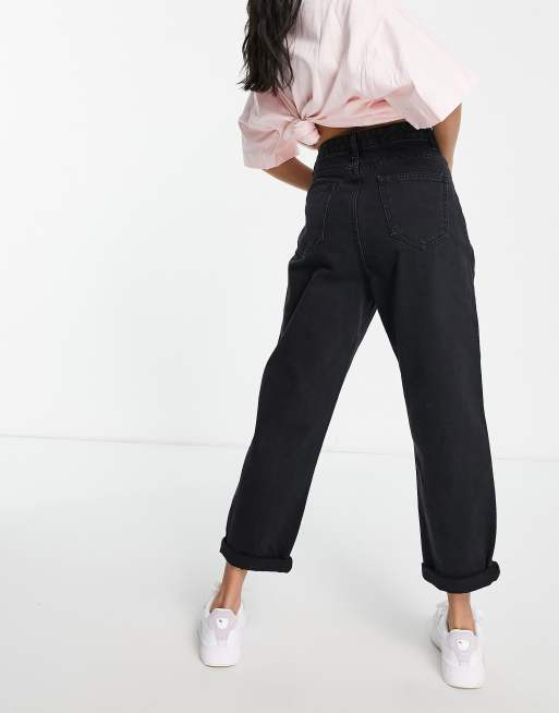 DTT Petite Lou mom jeans in vintage black , 2 of 4