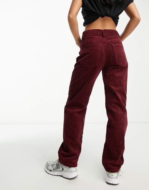 Maroon corduroy hot sale pants womens