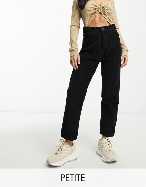 DTT Petite - Opal - Mom broek van corduroy in zwart