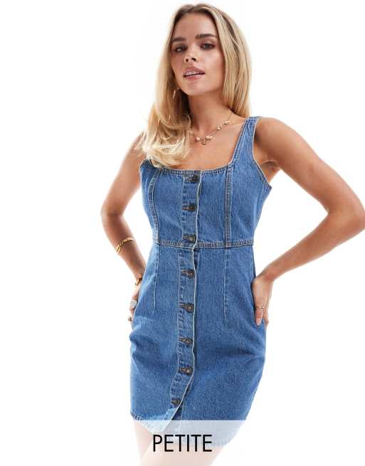 Robe jean boutonnée devant sale