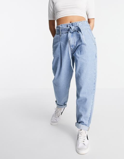 Baby blue clearance paper bag trousers