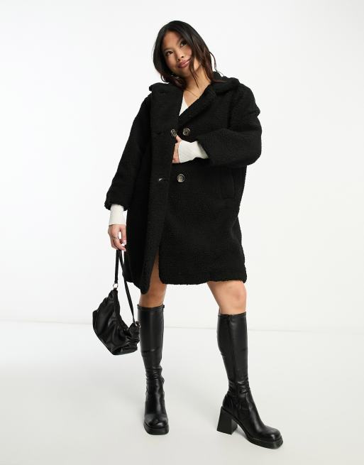 Petite black teddy on sale coat