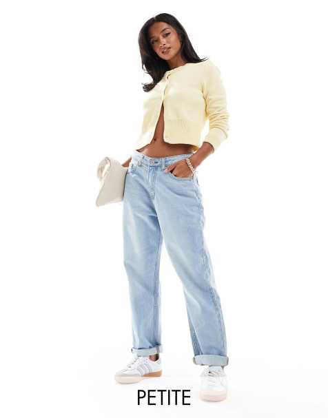DTT Petite Veron relaxed fit mom jeans in light blue wash - view 1