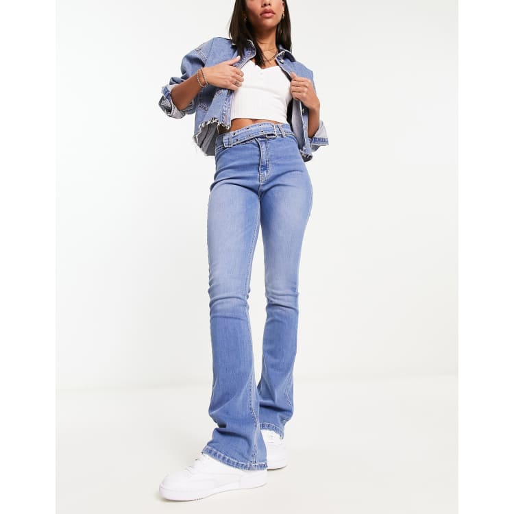 Belted high best sale rise jeans