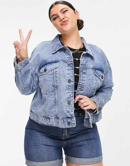 DTT Plus - Caidi - Mellemblå højtaljede denimshorts , 3 af 4