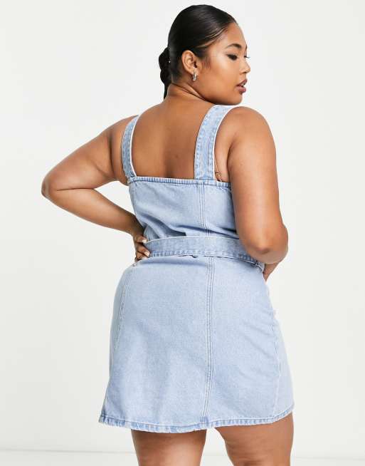 Denim pinafore hot sale plus size