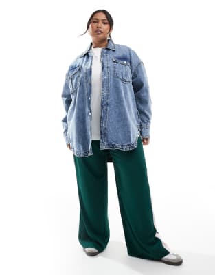 DTT Plus - Eden - Oversize-Jeanshemd in Acid-Blau