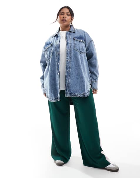 DTT Plus - Eden - Oversized denimskjorte i blå syrevask - view 1