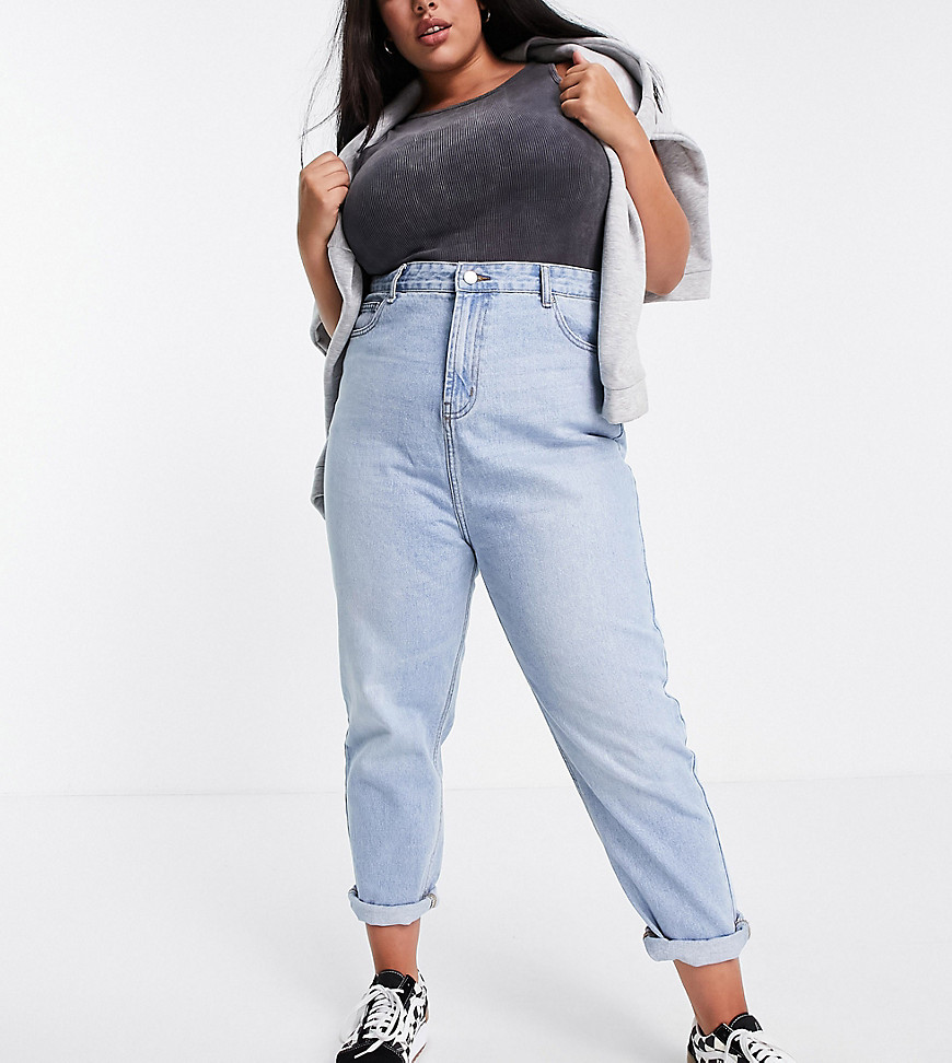 Plus-size jeans by Don%27t Think Twice Wear wash repeat Super-high rise Belt loops Functional pockets Regular mom fit