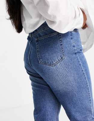 DON'T THINK TWICE PLUS DTT Plus Emma Super High Waisted Mom Jeans In Light  Blue Wash for Women