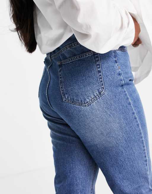 DTT Tall embroidered dot mom jeans in mid blue, ASOS in 2023