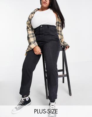 mom jeans plus size black