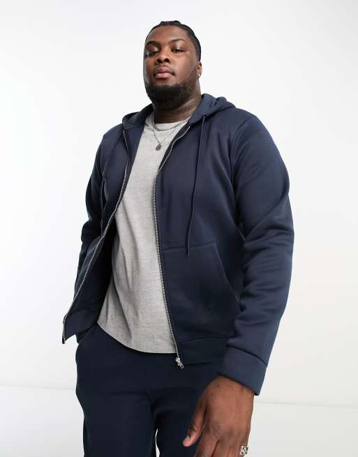 DTT Plus full zip hoodie sweatpants tracksuit set in navy ASOS