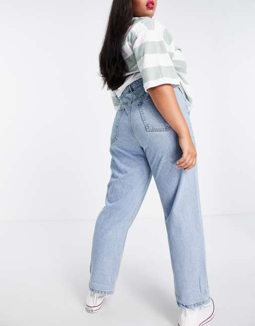 DTT Plus Grace balloon leg jeans in light blue