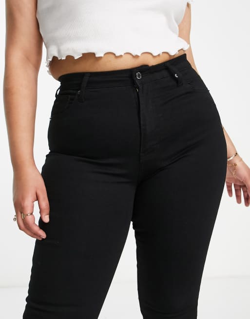 DTT Plus Jo mid rise skinny jeans in black , 3 of 4
