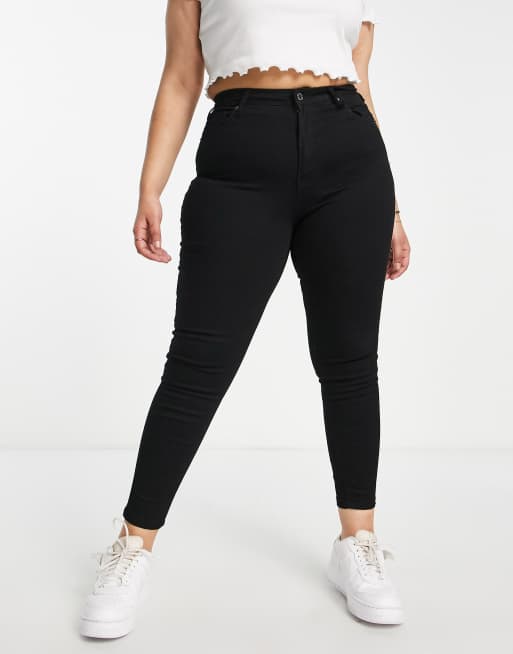DTT Plus - Jo - Skinny jeans met halfhoge taille in zwart , 4 van 4