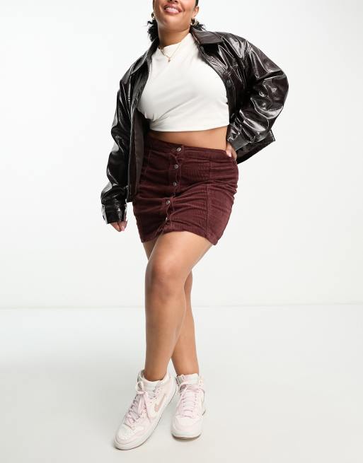 cord mini skirt plus size