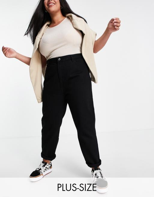 Plus size sale mom jeans black